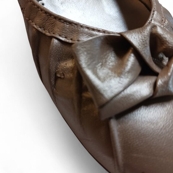 Franco Sarto Metallic Gold Kitten Heel Loafers — Women’s 8.5 - Picture 15 of 16